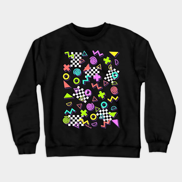 90s Geometry (White Version) Crewneck Sweatshirt by Jan Grackle